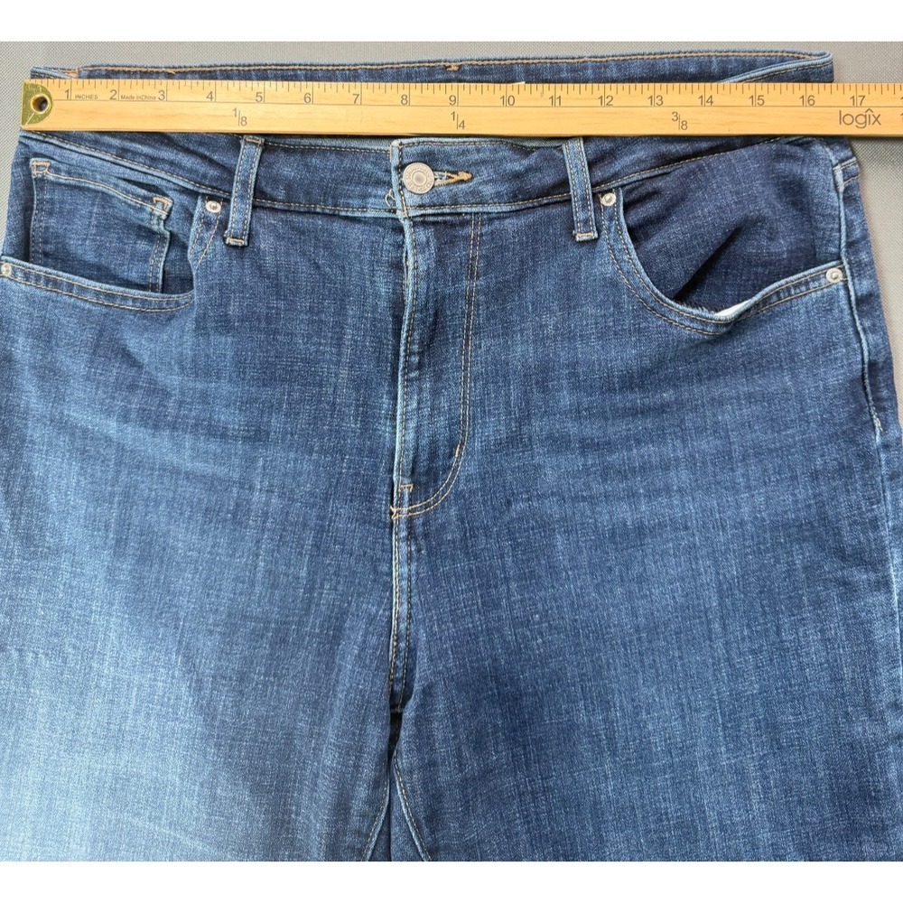 Levis 725 High Rise Bootcut Jeans | Womens 32x34 Dark Wash *RARE Blank Red Tab* - Picture 13 of 16